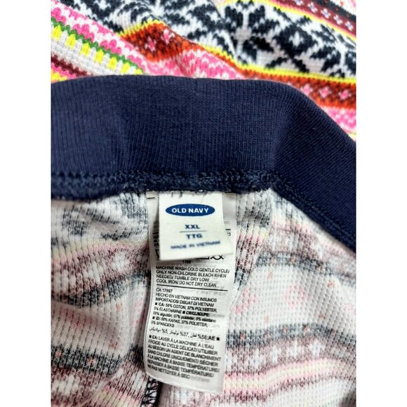 XXL Long John Pants Pyjama Style Pants Multicolor Old Navy, GUC - Picture 4 of 6